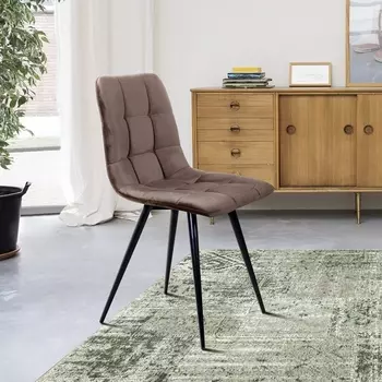 Стул UNO, бархат пепельно-бежевый / чёрный конус Top Concept UNO 74695