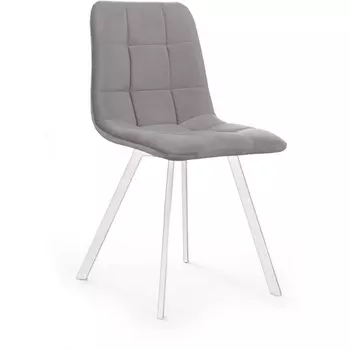 Стул UNO, бархат светло-серый 26/ белый профиль Top Concept UNO 77825