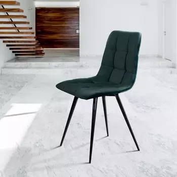 Стул UNO, бархат зелёный 19/ чёрный конус Top Concept UNO 74634