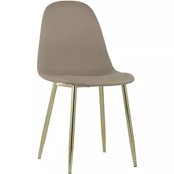 Стул Валенсия экокожа коричневая золотые ножки (Stool Group)