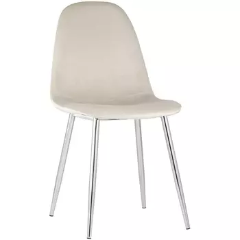 Стул велюр кремовый хромированные ножки Stool Group УТ000004239