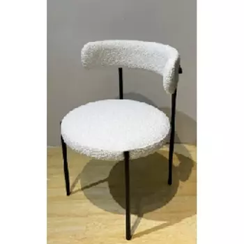 Стул VELA White A2635-1A, букле/ черный каркас / Товарный знак DISAUR M-City (2 шт.)