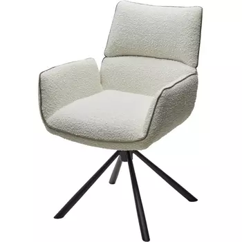 Стул VIRS 360 град. поворот. с возвратом, EDELWEISS#1 белый, букле/ JC531-7 беж/ Черный, ®DISAUR M-City