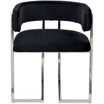 Стул велюр черный/хром 60*55*73см Garda Decor арт.GY-8504STUL-CHERN