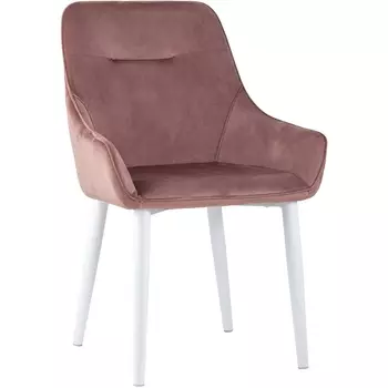 Стул Stool Group Диана велюр пыльно-розовый ножки белые УТ000031293