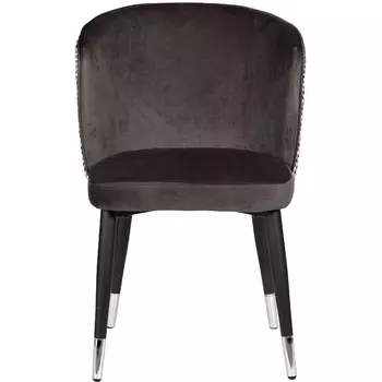 Стул велюр серый 54*57*80см с ч/б спинкой Garda Decor арт.30C-1232F GR