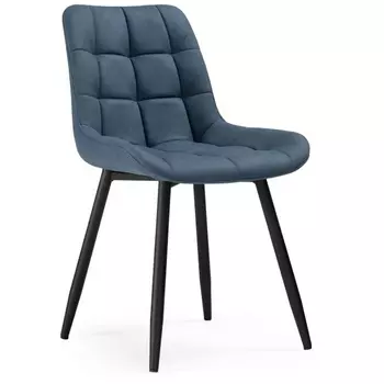 Стул Woodville на металлокаркасе Челси К синий graf 9 / черный 553576