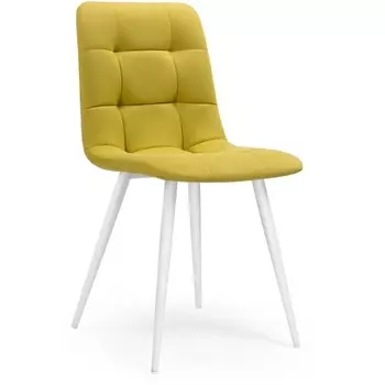 Стул Woodville на металлокаркасе Чилли К горчичный / белый 502062