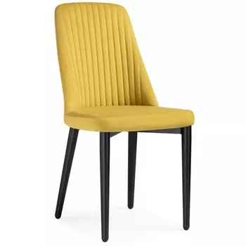 Стул Woodville на металлокаркасе Фена R горчичный / черный 551062