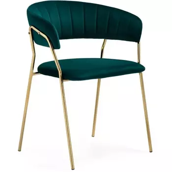 Стул Woodville на металлокаркасе Kamelia 1 green / gold 15472