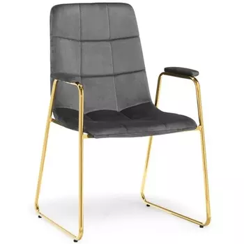 Стул Woodville на металлокаркасе Lana dark grey / gold 15543