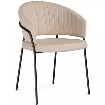 Стул Woodville на металлокаркасе Лео бежевый / черный 528455