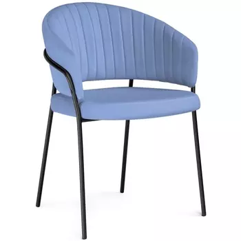 Стул Woodville на металлокаркасе Лео голубой / черный 551056