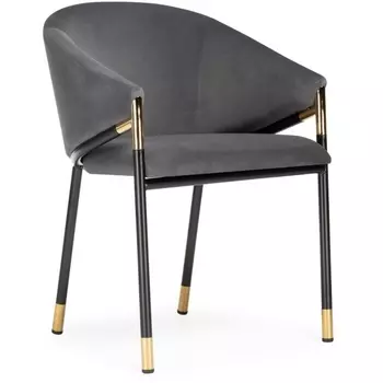 Стул Woodville на металлокаркасе Molton gray / black/ gold 15559
