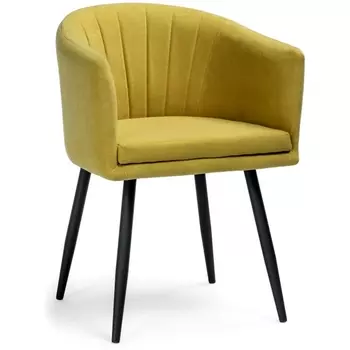 Стул Woodville на металлокаркасе Валета черный / горчичный 504202