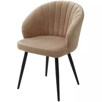 Стул Зефир Premier 08 Светло-коричневый, велюр / черный каркас (M-City)