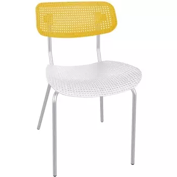 Стул желтый/белый/хром лак Sheffilton SHT-S85М 6231798806