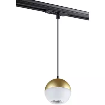 Светильник трековый однофазный трехжильный, провод 1м IP20 9W 220V NT22 080 матовое золото Novotech Garn 370822