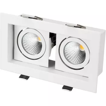 Светильник встраиваемый LED CL-KARDAN-S180x102-2x9W Warm (WH, 38 deg) (Arlight, IP20 Металл, 3 года) 024127