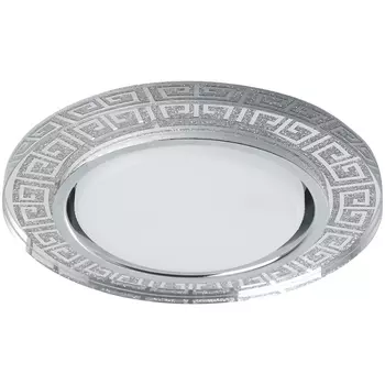 Светильник встраиваемый с белой LED подсветкой Feron CD4981 41906 GX53 без лампы, gпрозрачный, серебро