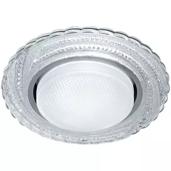 Светильник встраиваемый с белой LED подсветкой Feron CD4037 41905 RGB GX53 без лампы, прозрачный, хром