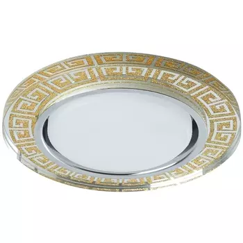 Светильник встраиваемый с белой LED подсветкой Feron CD4981 41907 GX53 без лампы, прозрачный, золото