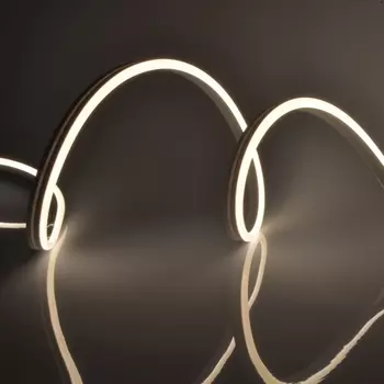 Светодиодная гибкая герметичная лента Neon 5 м. Neon ULS-N03-2835-100LED/m-8mm-IP67-DC12V-11W/m-5M-3000K блистер Uniel