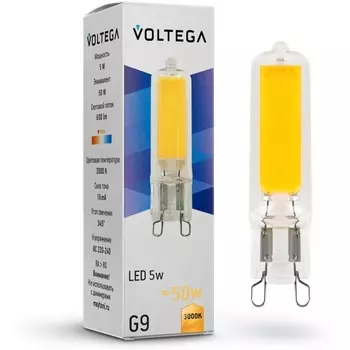 Светодиодная лампа 5W 3000K G9 Voltega Capsule G9 7262