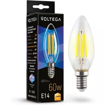 Светодиодная лампа 6W 2700K E14 Voltega Candle 6W 7197