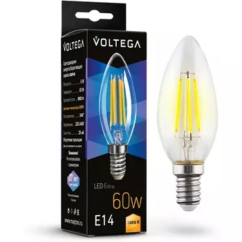 Светодиодная лампа 6W 3000K E14 Voltega Candle 6W 7198