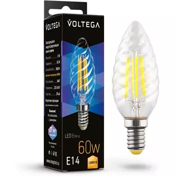 Светодиодная лампа 6W 3000K E14 Voltega Candle corn 6W 7211