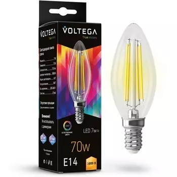 Светодиодная лампа 7W 3000K E14 CRI97 Voltega Cangle E14 7W High CRI 7216