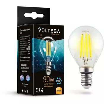 Светодиодная лампа 9W 3000K E14 Voltega Globe E14 9W Graphene 7222