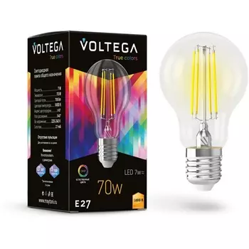 Светодиодная лампа A60 7W 3000K E27 CRI97 Voltega General purpose bulb E27 7W High CRI 7217