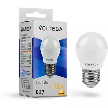 Светодиодная лампа Simple Globe 10W 3000K E27 Voltega Globe 10W 7232