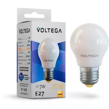 Светодиодная лампа Simple Globe 7W 3000K E27 Voltega Globe E27 7W 7243