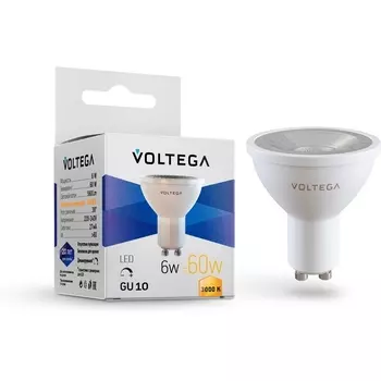Светодиодная лампа Simple MR16 6W 3000K 38 GU10 DIM Voltega Sofit dim GU10 Lens 7251