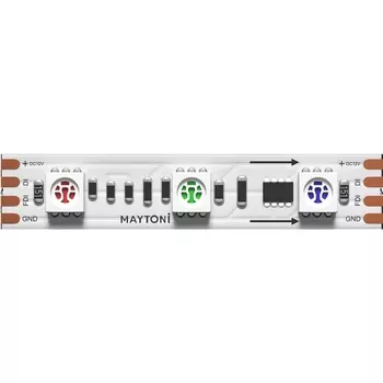Светодиодная лента 12В 5050 14,4Вт/м RGB 5м Maytoni SPI светодиодная лента 201242