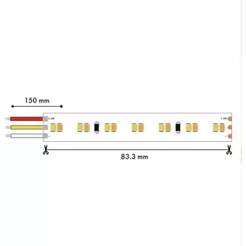 Светодиодная лента 24V 5м SMD2835, 19.8W/m, 2700-6500K Favourite 2001-62020