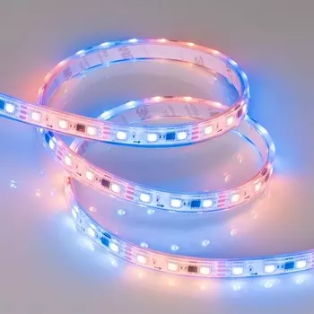 Светодиодная лента герметичная SPI-PFS-B60-12mm 12V RGB-PX3 (14.4W/m, IP68, 5060, 5m) (Arlight, бегущий огонь) 026155(3) (5 шт.)