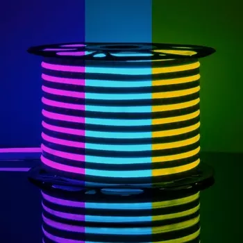 Светодиодная лента LS001 220V IP67 Elektrostandard Гибкий неон 12W 80Led 5050 односторонний RGB, 50 м (50 шт.)