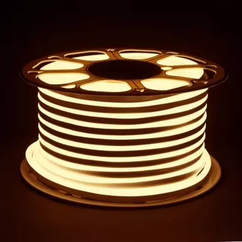 Светодиодная лента 001 220V 9,6 IP67 LS001 Elektrostandard LS Гибкий неон 9,6W 120Led 2835 односторонний теплый белый, 50 м (50 шт.)