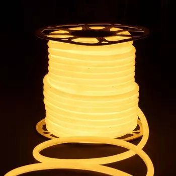 Светодиодная лента 003 220V 9,6 IP67 LS003 Elektrostandard LS Гибкий неон 9,6W 144Led 2835 круглый теплый белый, 50 м (50 шт.)