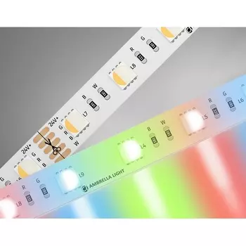 Светодиодная лента RGB с холодным белым светом Ambrella Illumination GS4403 5050 60Led 10W/m 24V IP20 RGBW+6500K 5m