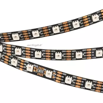 Светодиодная лента SPI-5000-RAM-5060-60 12V Cx1 RGB-Auto (Black 10mm, 8W/m, IP20) (Открытый, IP20) 029758 (Arlight)