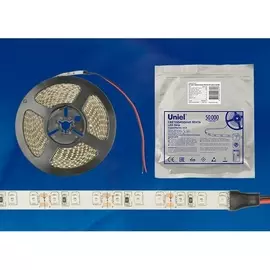 Светодиодная лента ULS-2835-120LED/m-8mm-IP65-DC12V-9,6W/m-5M-RED катушка в герметичной упаковке (Uniel)