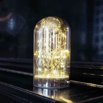 Светодиодная Стеклянная Колба Тепло-Белая с Мерцанием на Батарейках, Laitcom Декор D5816