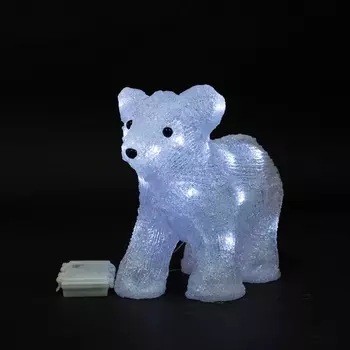 Светодиодный Мишка на Батарейках 23см Белый, LED, IP54 Laitcom Фигуры 9490928