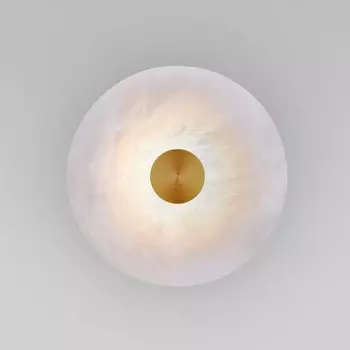 Светодиодный настенный светильник Eurosvet Thasos 40340 LED латунь с мраморным рассеивателем