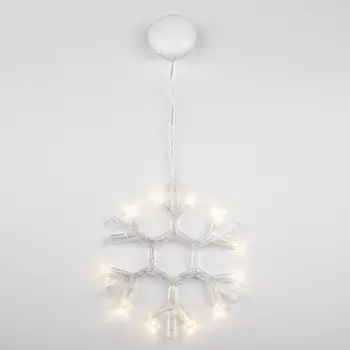 Световая фигура снежинка ULD-H1819-012/STA/3AAA WARM IP20 Uniel WHITE SNOWFLAKE